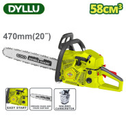 Бензопила,2-х тактный, 58см, 3,26л.с., 2,4кВт, 3100±300об/мин,   DYLLU DTGC2558