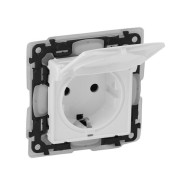Розетка  1-ая 2P+E (скрытая, с/з), с крышкой,с штор IP44 белая , Valena Life  ...LEGRAND 753119