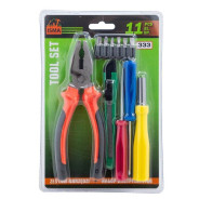 Набор инструментов 11пр.(биты:PH1,2,3,SL4,5,6мм,отвертка-битодержатель 120мм,отвертки:PH0х65мм,SL3х6...ISMA ISMA-333