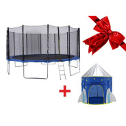 Батут с защитной сеткой и лестницей, 488х85 см + Домик- палатка игровая детская, Ракета  ...ARIZONE 80-160600/11