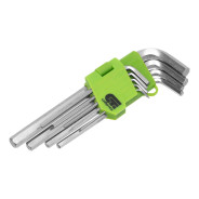 Набор ключей имбусовых HEX, 1.5–10 mm, 45x, закаленные, 9 шт., удлиненные , никель  ...Сибртех 12318
