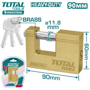 Замок навесной латунный 90мм  TOTAL TLK32903