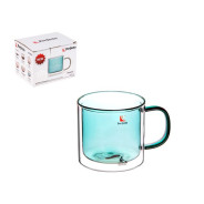 Кружка стеклянная с двойными стенками, 280 мл, море, серия ENCANTO  ...PERFECTO LINEA 30-005280