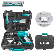 Фен строительный (термовоздуходувка) 2000Вт, 50-630˚С, с набором инструмента   (кейс)...TOTAL TB20062