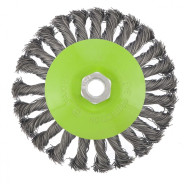 Щетка для УШМ, 125 мм, М14, Тарелка, крученая проволока 0.5 мм  ...Сибртех 746117