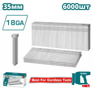 Гвозди Ga18 1,25х1,0х35 мм (6000 шт)  TOTAL TAC918356