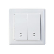 Выключатель проходной двухклавишный (скрытой установки, винт. зажим) белый, DARIA  ...MUTLUSAN 2120 404 0201