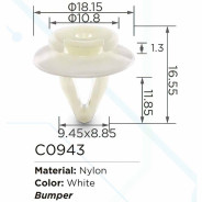 Клипса для крепления внутренней обшивки а/м европейских а/м/ Фиат  ...Forsage C0943(European car/Fiat)