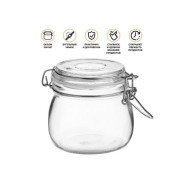 Банка для сыпучих продуктов стеклянная WECKER  500 мл (Банка с бугельным замком 500 мл)  ...PERFECTO LINEA 34-500111