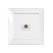 Розетка 1-ая телефонная (скрытая) белая, Стиль (85.2x75x40mm)  BYLECTRICA ТР4-034