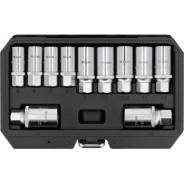 Шпильковерты (головки для снятия штифтов) 6-12мм 3/8", 1/2" (набор 11шт) CrV  ...YATO YT-06201