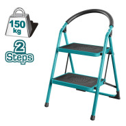 Стремянка стальная с 2-мя широкими ступенями, 77.5см, 4.8кг, ...TOTAL THLAD09021