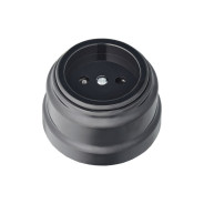 Розетка 1-ая (открытая, б/з, з/ш) черная, Ретро  BYLECTRICA РА16-0205чер