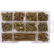 Шурупы по дереву желтые (набор 370шт)  VOREL 24120