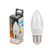 Лампа светодиодная C37 СВЕЧА 6 Вт 170-240В E27 4000К  ЮПИТЕР JP5137-41