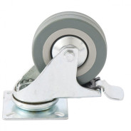 Колесо поворотное с тормозом, диаметр 50 мм, крепление  платформенное  ...Сибртех 68719