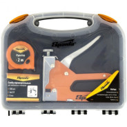 Набор: степлер мебельный регулируемый, скобы 500 шт, рулетка 2м., тип скобы 53, 4-14 мм  ...Sparta 42003