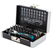 Набор бит, 1/4", магнитный адаптер, сталь S2 пластиковый кейс, 33 предм.  ...Gross 11365