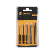 Набор сверл по керамике с шестигранным хвостовиком DEKO DH05-4 (5 шт.)...Deko 065-0535