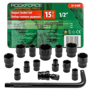 Набор головок ударных 15пр., 1/2" 6-гр. (10-32мм) в ложементе RockFORCE ...Rock FORCE RF-4159K