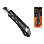 Нож пистолетный с выдвижным лезвием 18мм BLACK LINE, черное лезвие,  ...STARTUL ST0923