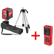 Нивелир лазерный LL 0210 K со штативом в коробке + АКЦИЯ Дальномер (проекция: крест с фиксацией, до ...WORTEX LL021032114A2