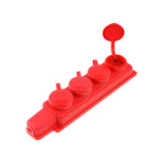 Розетка 4-ая переносная с/з, 16А, 250В, защита от брызг (красная)  ...ЮПИТЕР JP7601-12