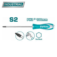 Отвертка крестовая PH2 100 мм ударная  TOTAL THTGTSPH2100