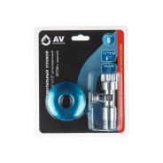 Кран вентильный  угловой 1/2"х1/2" установочный ХРОМ с чашкой  ...AV Engineering AVE256001