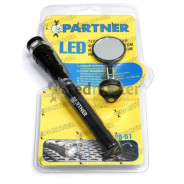 LED Телескопический фонарь с магнитом (3 светодиода+зеркало)  ...Partner PA-51