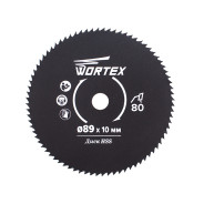 Диск пильный по металлу 89x10 мм, 80 зуб., HS S080 M в блистере,  WORTEX HSS080M00009