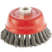 Щетка для УШМ, 75 мм, М14, Чашка, крученая проволока 0.58 мм  Matrix 74622