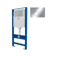 Инсталляционный сет 3 в 1 с кнопкой 301 (Кнопка - хром круглая)  ...AV Engineering AVW31-301