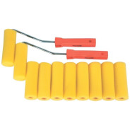 Набор мини-валиков "ПОРОЛОН", 100 мм, D - 35 мм, D ручки - 6 мм, 10 шт., 2 бюгеля  ...Sparta 802835