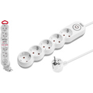 Удлинитель 1,5м (5 роз., 2,2кВт, с/з, выкл, ПВС 3х0,75)  LEIDEN ELECTRIC 805048