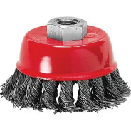 Щетка для УШМ, 75 мм, М14, Чашка, крученая проволока 0.5 мм  Matrix 74624