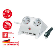 Удлинитель настольный 1.8м (2 роз., 4 USB порта, 3.3кВт, с/з, ПВС) бел. Desktop-Power-Plus  ...BRENNENSTUHL 1153520122