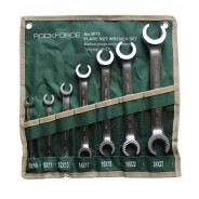 Набор ключей разрезных 7пр(8х10,9х11,12х13,14х17,16х18,19х22,24х27мм),на полотне  ...Rock FORCE RF-5075