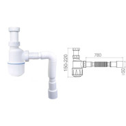 Сифон для умывальника без выпуска, гайка 32 mm, с гибкой трубой 1 1/4"- 40/50mm  ...AV Engineering AVE129748