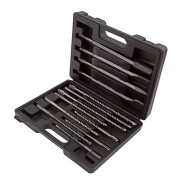 Набор буров по бетону, 6-8-10х160, 8-10-12х210, 10-12-14х260 мм, зубила 4шт., в боксе  ...Matrix 71098