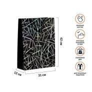 Пакет подарочный с ручками, 42х31х12 см., черный, серия Emma  PERFECTO LINEA 47-423103