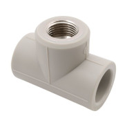 Тройник ПП комб. вн. 25х1/2", сер.  FV Plast AA222025012