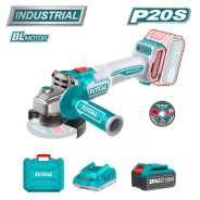 Углошлифмашина аккумуляторная, 20В, 1АКБ 4,0 А/ч,   TOTAL TAGLI211542