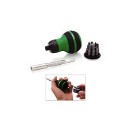 Отвертка реверсивная "бочка", биты, удлиннитель 9пр. PH, SL, TORX  ...Toptul GAAR1101