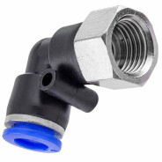 Фитинг угловой для пластиковых трубок 8мм с внутренней резьбой 1/4"  ...Forsage F-SPLF08-02