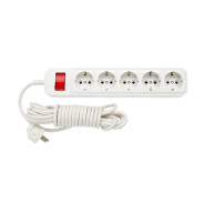Удлинитель бытовой 5м, 5 розеток, 2.5кВт, 3х1.0mm2, с заземляющим контактом, 10А  ...BYLECTRICA У10-2865м