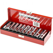 Набор торцевых головок 1/2", головки 10 - 22 мм, удлиненные, 10 предметов  ...Matrix 13581