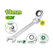 Ключ комбинированный с трещоткой и шарниром 19 мм  DYLLU DTSA6119
