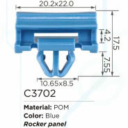 Клипса для крепления внутренней обшивки а/м БМВ пластиковая (100шт/уп.)  ...Forsage клипса C3702(BMW)