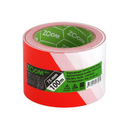 Лента оградительная 75mm х 100м, красно-белая (35 мкм полипропиленовая пленка)  ...ZOOM 02-5-5-002